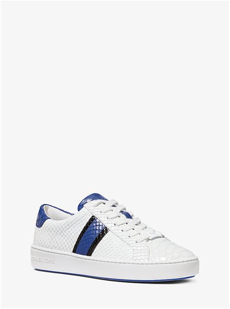 michael kors irving leather embossed snake sneaker|Irving Snake.